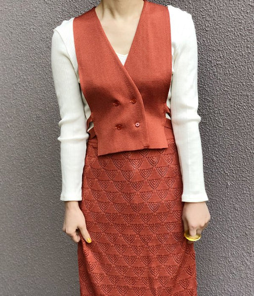 TAN/LACY VEST (ORANGE)