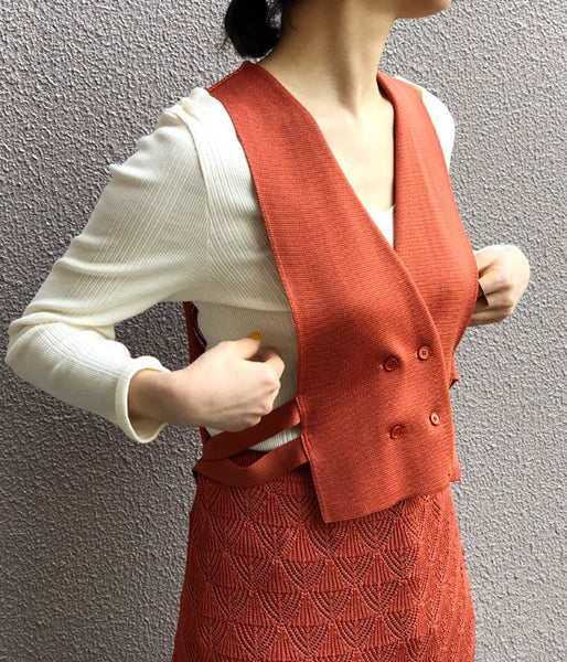TAN/LACY VEST (ORANGE)
