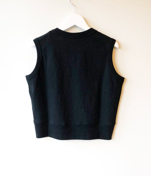 WRYHT/SLEEVELESS BINDER-NECK TEE(BLACK)