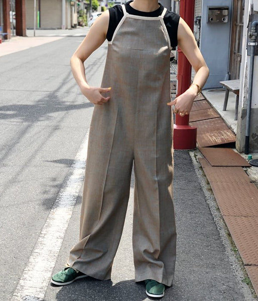 WRYHT/SLEEVELESS BINDER-NECK TEE(BLACK)