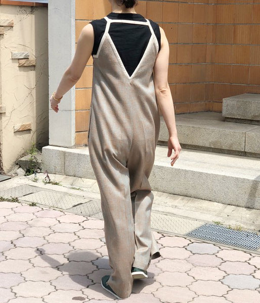 WRYHT/SLEEVELESS BINDER-NECK TEE(BLACK)