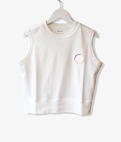 WRYHT/SLEEVELESS BINDER-NECK TEE(OFFWHITE)