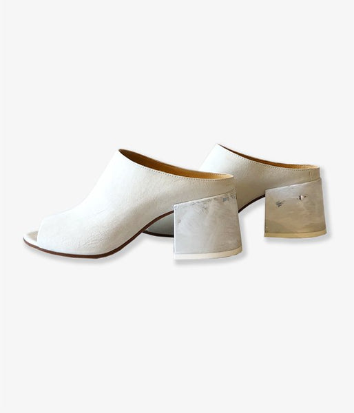 MM6 MAISON MARGIELA/PAINT HEEL OPEN TOE SANDAL(WHITE)