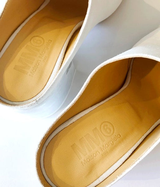 MM6 MAISON MARGIELA/PAINT HEEL OPEN TOE SANDAL(WHITE)