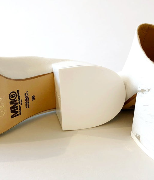 MM6 MAISON MARGIELA/PAINT HEEL OPEN TOE SANDAL(WHITE)