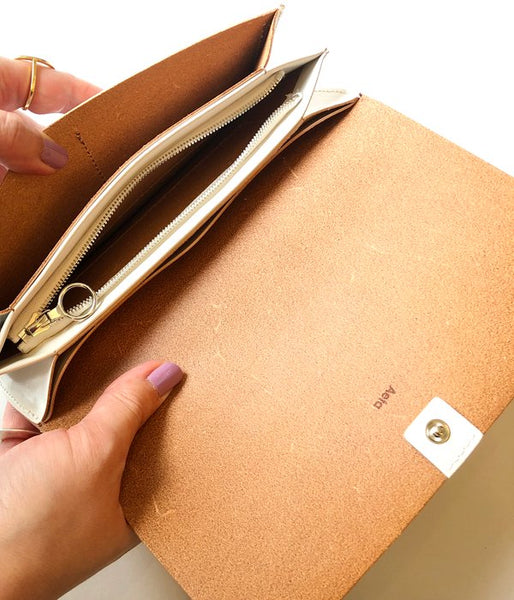 Aeta/NATURAL LEATHER LONG WALLET(WHITE)