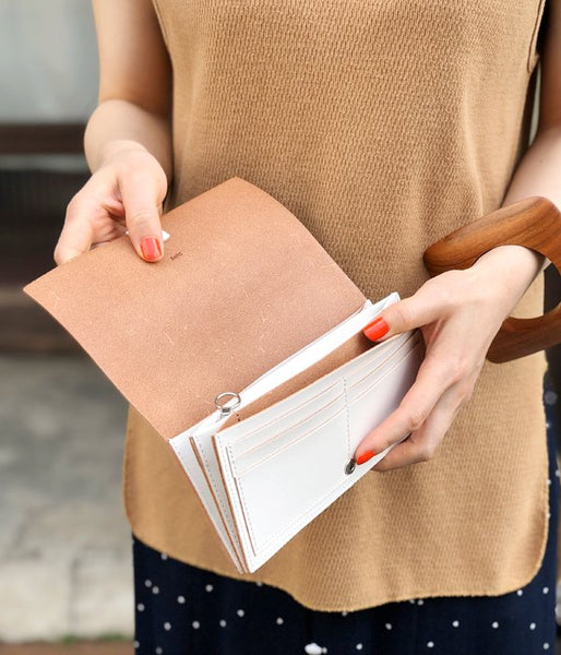 Aeta/NATURAL LEATHER LONG WALLET(WHITE)