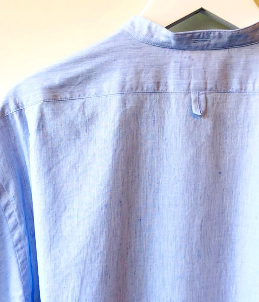 MARGARET HOWELL/END ON END COTTON LINEN SHIRT(BLUE)