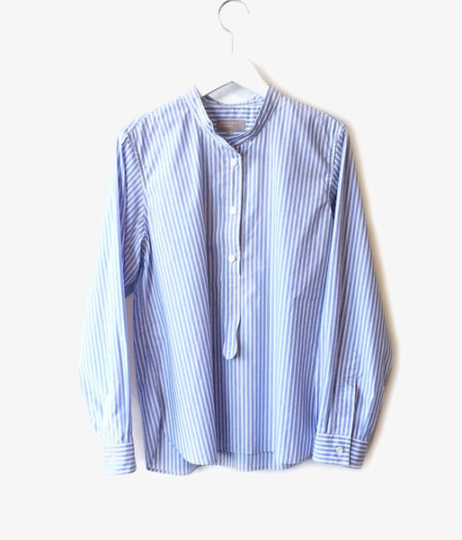 MARGARET HOWELL/BLUE STRIPE COTTON SHIRT(BLUE)