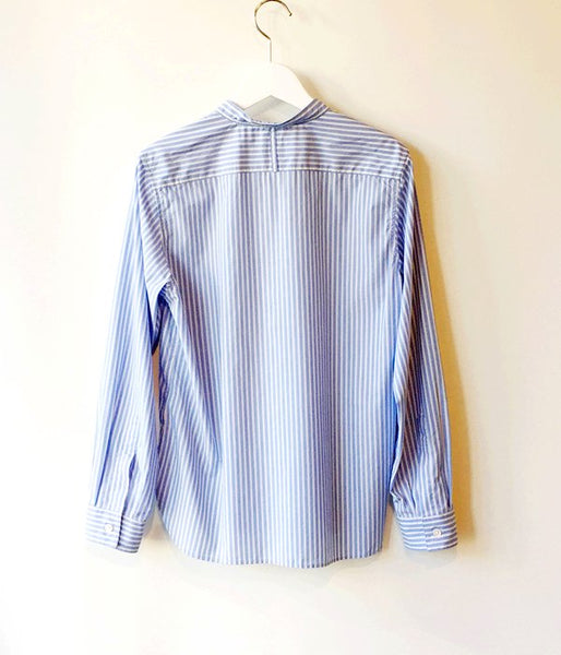 MARGARET HOWELL/BLUE STRIPE COTTON SHIRT(BLUE)