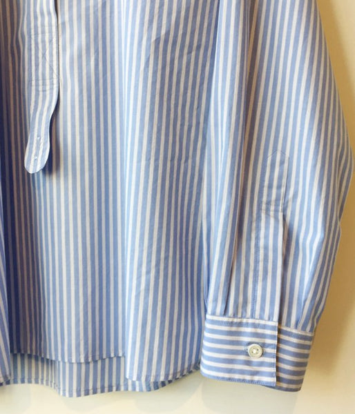 MARGARET HOWELL/BLUE STRIPE COTTON SHIRT(BLUE)