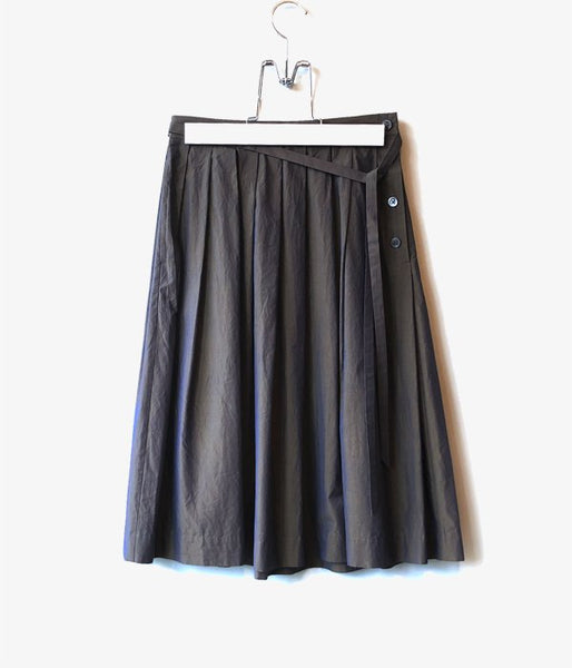MARGARET HOWELL/COTTON PLEATED SKIRT(GRAY)