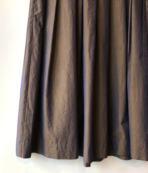 MARGARET HOWELL/COTTON PLEATED SKIRT(GRAY)
