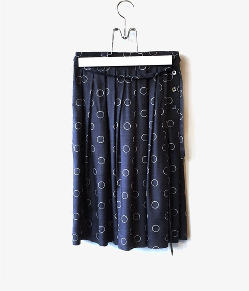 MARGARET HOWELL/OUTLINE SPOT SILK SKIRT(GRAY)