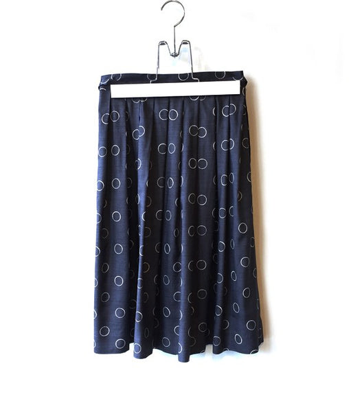 MARGARET HOWELL/OUTLINE SPOT SILK SKIRT(GRAY)