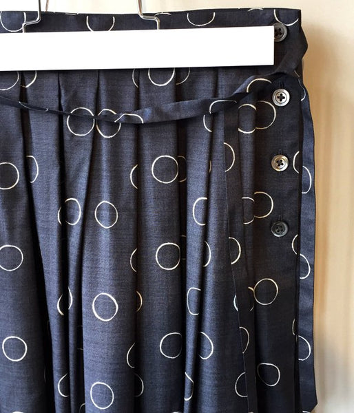 MARGARET HOWELL/OUTLINE SPOT SILK SKIRT(GRAY)