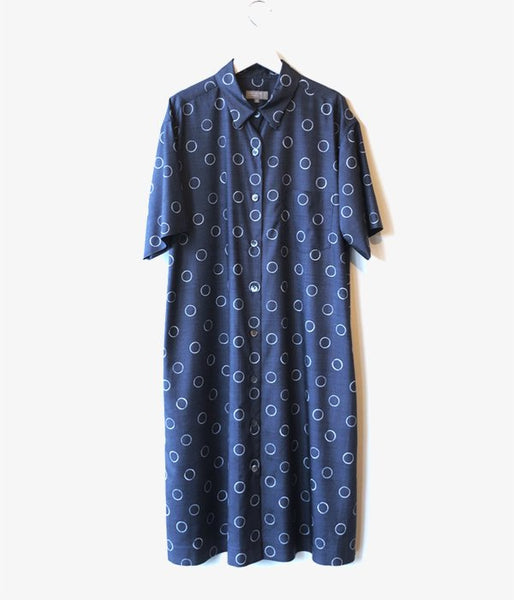 MARGARET HOWELL/OUTLINE SPOT SILK ONE PIECE(GRAY)