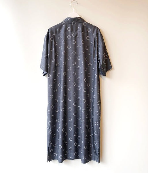 MARGARET HOWELL/OUTLINE SPOT SILK ONE PIECE(GRAY)