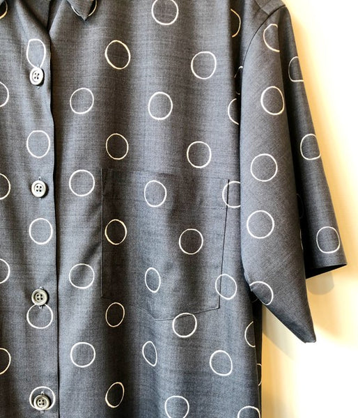 MARGARET HOWELL/OUTLINE SPOT SILK ONE PIECE(GRAY)