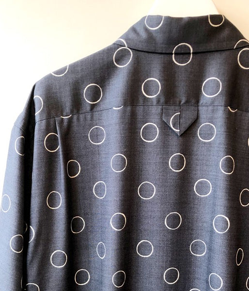 MARGARET HOWELL/OUTLINE SPOT SILK ONE PIECE(GRAY)