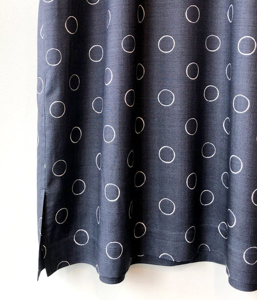 MARGARET HOWELL/OUTLINE SPOT SILK ONE PIECE(GRAY)