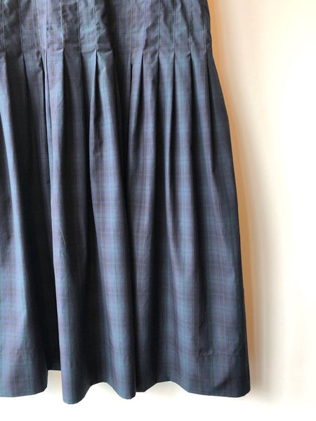 MARGARET HOWELL/TARTAN POPLIN COTTON ONE PIECE(NAVY)