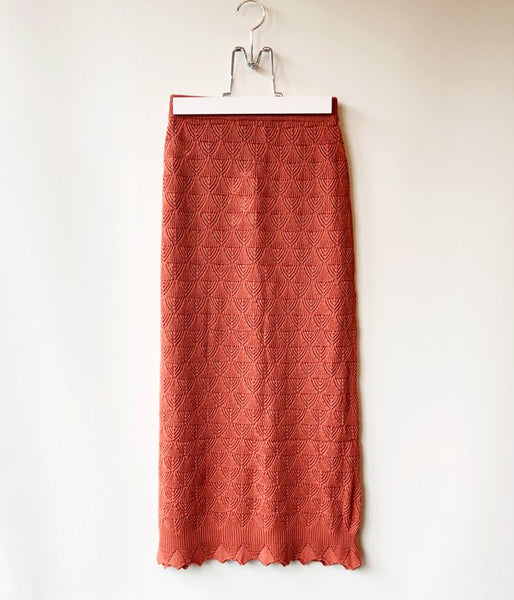 TAN/LACY LONG SKIRT (ORANGE)