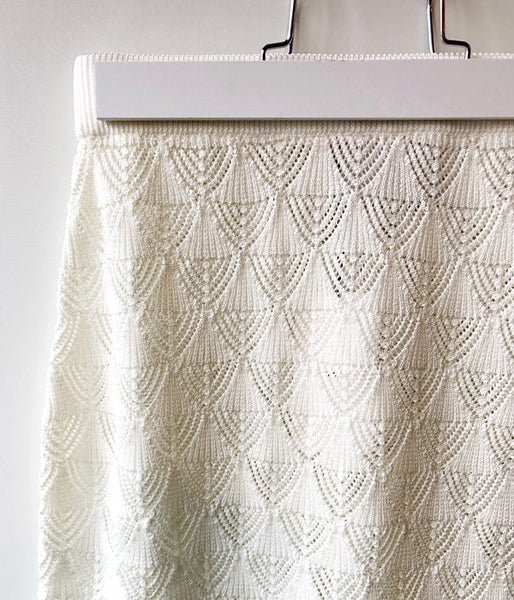 TAN/LACY LONG SKIRT (OFFWHITE)