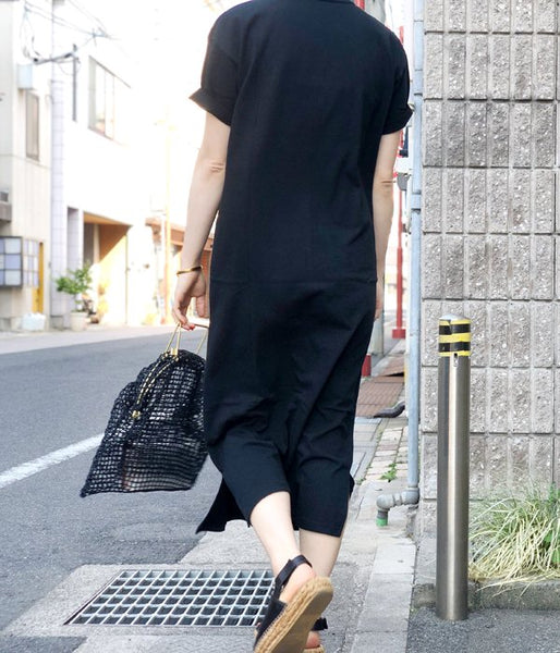 WRYHT/MAXI LENGTH BINDER-NECK TEE(BLACK)