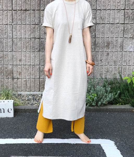WRYHT/MAXI LENGTH BINDER-NECK TEE(DUNE)