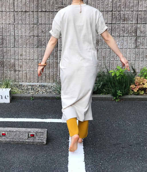 WRYHT/MAXI LENGTH BINDER-NECK TEE(DUNE)