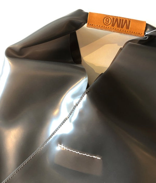 MM6 MAISON MARGIELA/JAPANESE TOTE BAG "PVC MM6 LOGO" MINI(BLACK)