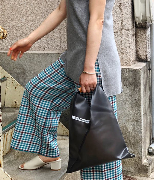 MM6 MAISON MARGIELA/JAPANESE TOTE BAG "PVC MM6 LOGO" MINI(BLACK)