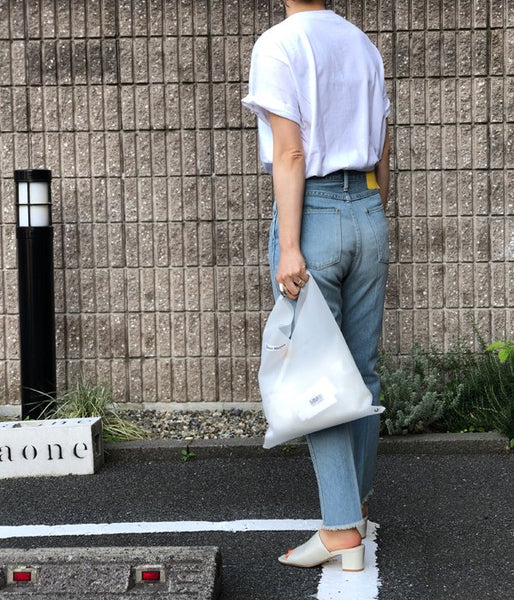 MM6 MAISON MARGIELA/JAPANESE TOTE BAG "PVC MM6 LOGO" MINI(WHITE)