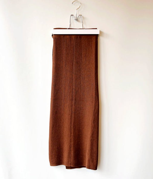 TAN/SOFTSHINY WRAPPED SKIRT(BROWN)