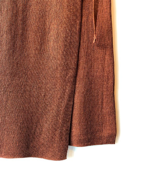 TAN/SOFTSHINY WRAPPED SKIRT(BROWN)