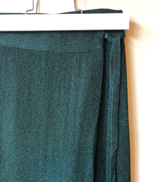 TAN/SOFTSHINY WRAPPED SKIRT(GREEN)