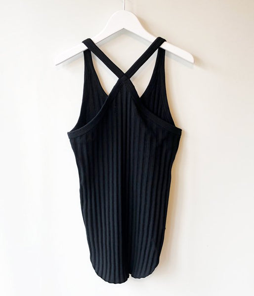 WRYHT/X-BACK RIBBED TANK(BLACK)