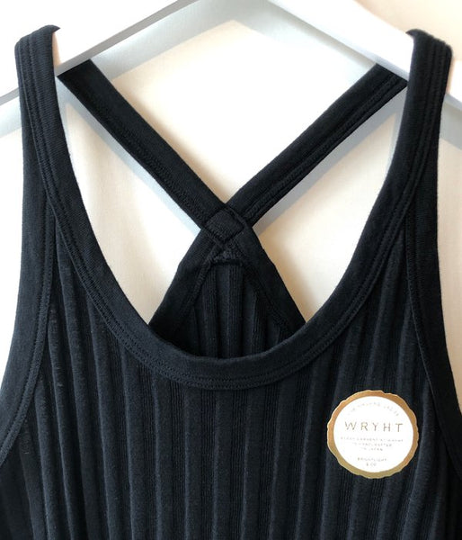 WRYHT/X-BACK RIBBED TANK(BLACK)