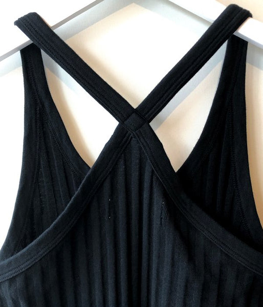 WRYHT/X-BACK RIBBED TANK(BLACK)