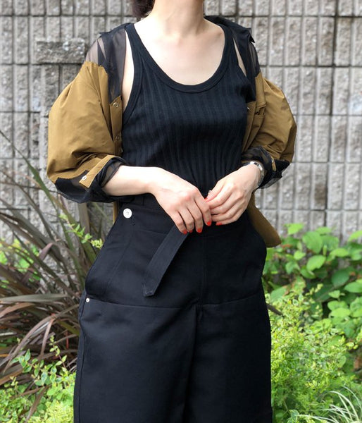 WRYHT/X-BACK RIBBED TANK(BLACK)