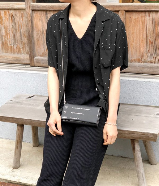 MM6 MAISON MARGIELA/MM6 LOGO POCHET WALLET(BLACK)