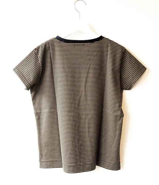 MARGARET HOWELL/EVEN STRIPE JERSEY TEE(NAVY)
