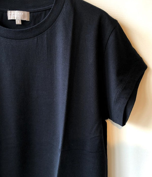MARGARET HOWELL/PLAIN COTTON JERSEY TEE(BLACK)