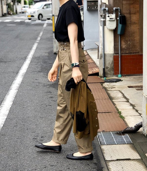 MARGARET HOWELL/PLAIN COTTON JERSEY TEE(BLACK)