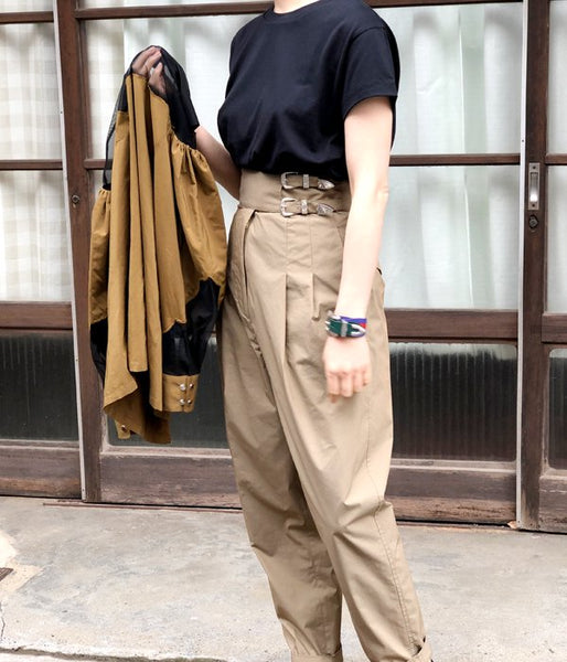 MARGARET HOWELL/PLAIN COTTON JERSEY TEE(BLACK)