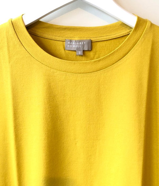 MARGARET HOWELL/PLAIN COTTON JERSEY TEE(YELLOW)