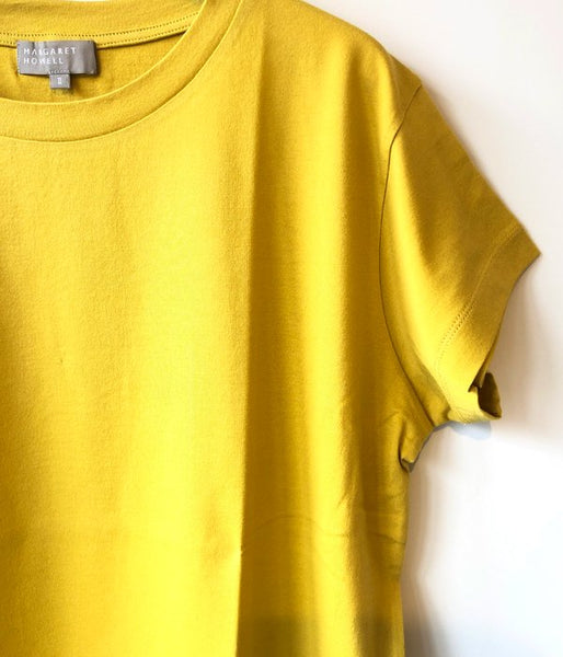 MARGARET HOWELL/PLAIN COTTON JERSEY TEE(YELLOW)