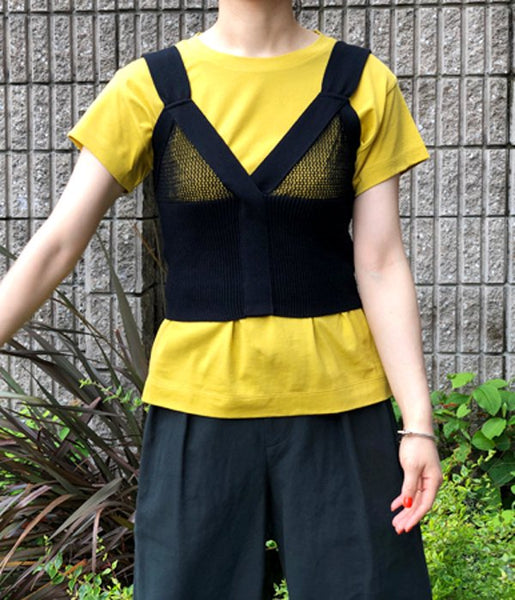 MARGARET HOWELL/PLAIN COTTON JERSEY TEE(YELLOW)