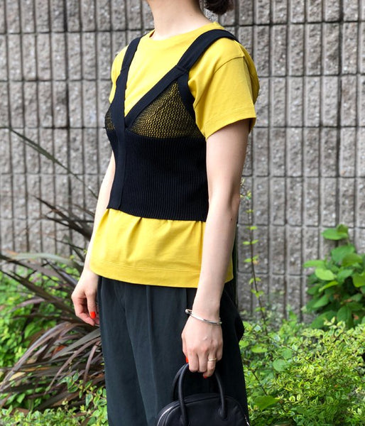 MARGARET HOWELL/PLAIN COTTON JERSEY TEE(YELLOW)